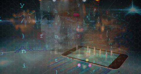 Futuristic Digital Innovation with Smartphone and Data Visualization