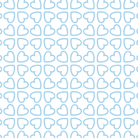 Seamless pattern of blue hearts with transparent background