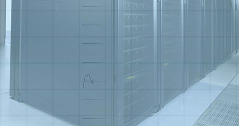 Data Management in Server Room with Statistical Overlay - Download Free Stock Images Pikwizard.com