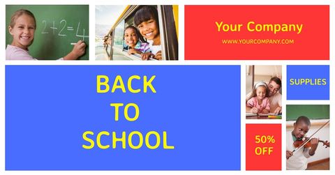 Back to School Promotional Banner with Happy Students - Download Free Stock Templates Pikwizard.com