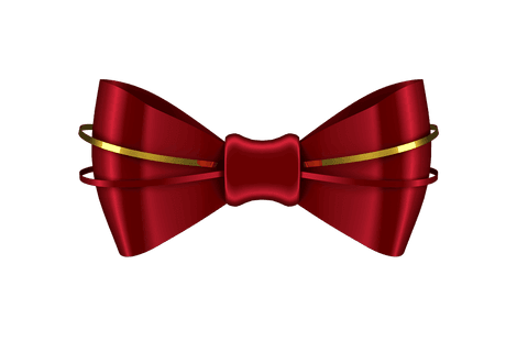 digital red bow ribbon with glossy gold accents on transparent background - Download Free Stock Videos Pikwizard.com