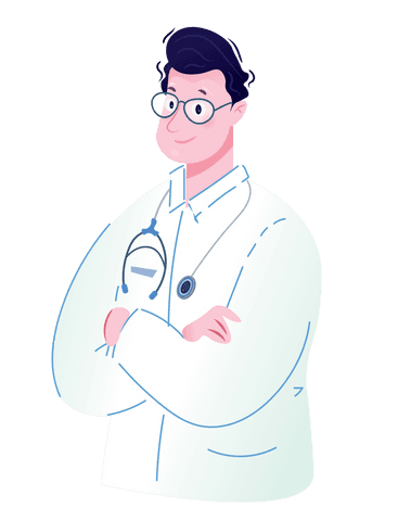 Smiling Doctor With Stethoscope on Transparent Background