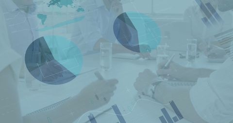 Collaborative Business Meeting Analyzing Global Financial Statistics