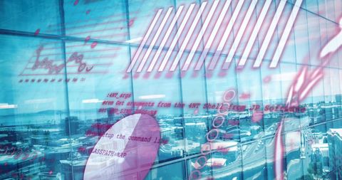 Innovative digital coding and cityscape blend
