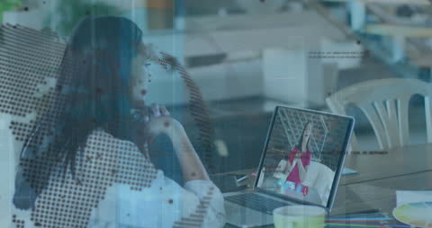 Global Data Network and Modern Videoconferencing Concept