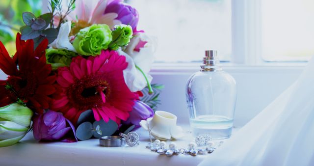 Elegant Wedding Details with Bridal Bouquet and Jewelry - Download Free Stock Images Pikwizard.com