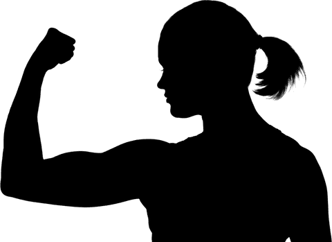 Transparent silhouette of woman in sports pose vector