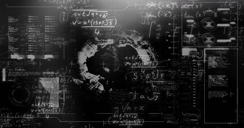 Technology and Data with Mathematical Formulas on Futuristic Background - Download Free Stock Images Pikwizard.com