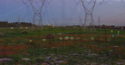 Financial Graphs Overlay on Electricity Power Lines - Download Free Stock Images Pikwizard.com