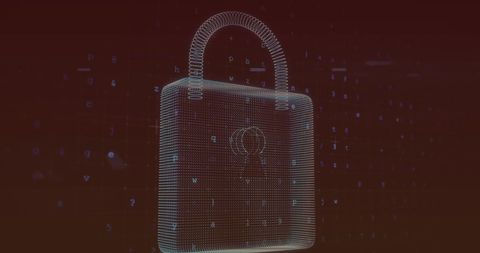 Futuristic Digital Lock with Floating Data Elements - Download Free Stock Images Pikwizard.com