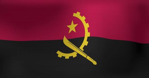 Waving Flag of Angola Showing National Pride