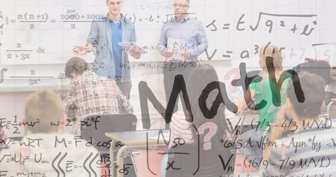 Students Engaging with Complex Math Equations in Classroom - Download Free Stock Images Pikwizard.com