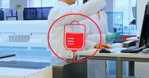 Diverse Scientists Engaging with Digital Interface in Research Laboratory