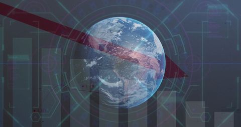 Global Finance Analysis with Red Arrow and Earth Illustration - Download Free Stock Images Pikwizard.com