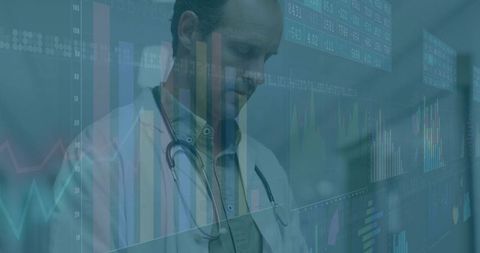 Medical Professional Analyzing Digital Health Data in Hospital