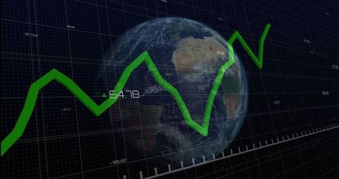 Global data visualization with dynamic green graph