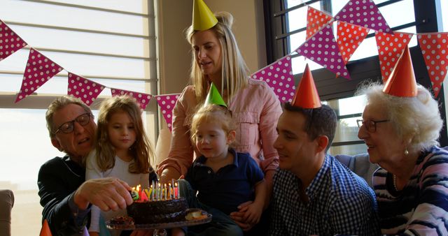 Multi-Generational Family Celebrates Birthday Together - Download Free Stock Images Pikwizard.com