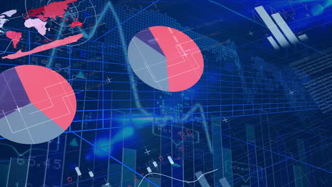 Global Economy Analytics Concept with Statistical Data Visualization