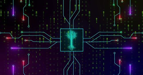 Futuristic Circuit Network with Binary Code Interface - Download Free Stock Images Pikwizard.com