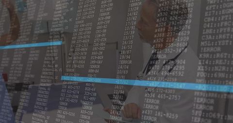 Doctors Analyzing Digital Error Logs for Healthcare Solutions