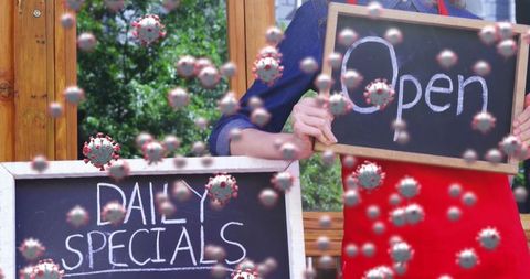 Restaurant with safety measures amid pandemic chaos