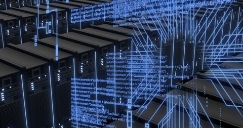 Digital Data Processing over Computer Servers and Circuit Board - Download Free Stock Images Pikwizard.com