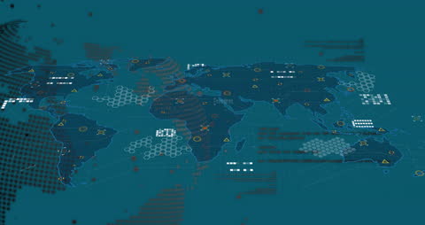 Global Data Network and Digital Communication Map