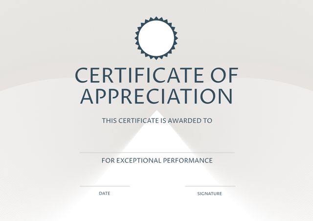 Minimalist Certificate of Appreciation with Grey and White Design - Download Free Stock Templates Pikwizard.com