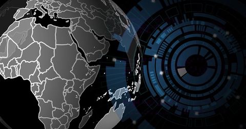 Abstract Technology Globe with Data Visualization Elements - Download Free Stock Images Pikwizard.com