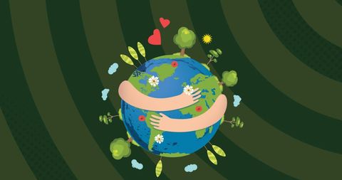 Hands Embracing Earth Representing Environmental Care