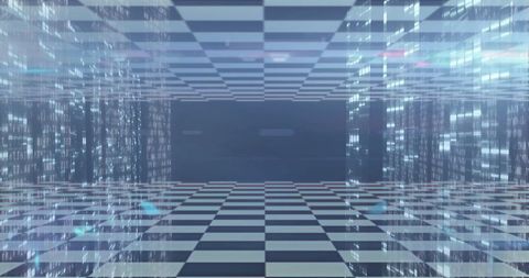 Futuristic digital corridor simulating virtual reality