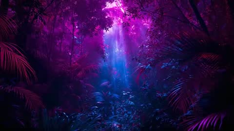 Magical Enchanted Forest with Vivid Lighting