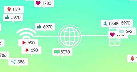Digital connectivity with icons and notifications in modern graphic