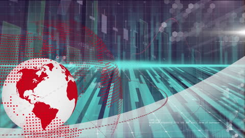 Digital World Globe Overlying Warehouse Environment