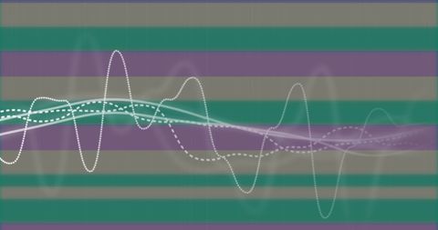 Abstract Digital Waves Over Striped Background - Download Free Stock Images Pikwizard.com