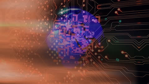 Futuristic Globe with Network Connections Overlays