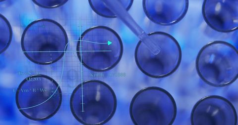 Abstract Scientific Data Overlay on Test Tubes