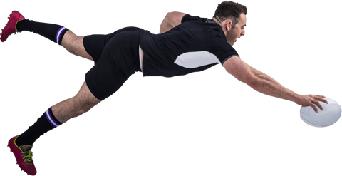 Rugby Player Diving and Scoring Try Transparent Background - Download Free Stock Videos Pikwizard.com