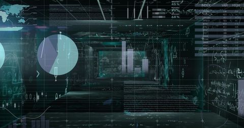 Futuristic Data Processing Room with Holographic Interface - Download Free Stock Images Pikwizard.com