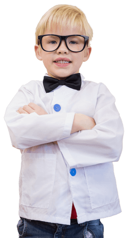 smiling caucasian boy in scientist costume transparent background - Download Free Stock Videos Pikwizard.com