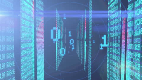 Futuristic Digital Data Stream and Binary Codes