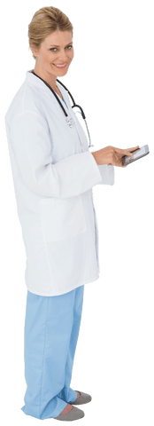 Transparent Smiling Doctor Using Tablet Technology - Download Free Stock Videos Pikwizard.com