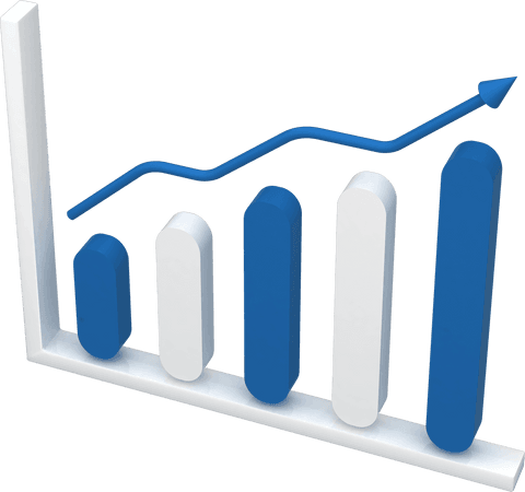 3d blue and white transparent bar graph with rising arrow - Download Free Stock Videos Pikwizard.com