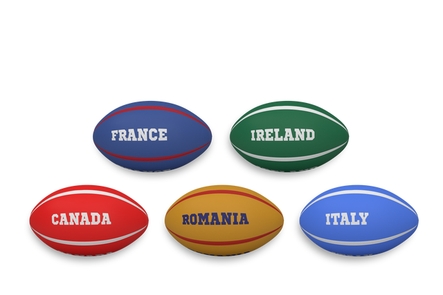 Transparent Rugby Balls with Country Names Vector Illustration - Download Free Stock Videos Pikwizard.com