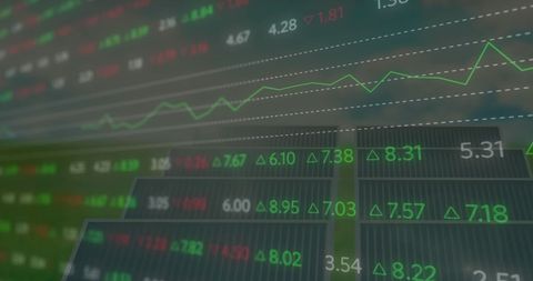 Stock Market Trends Overlay with Solar Panel and Renewable Energy Concept - Download Free Stock Images Pikwizard.com