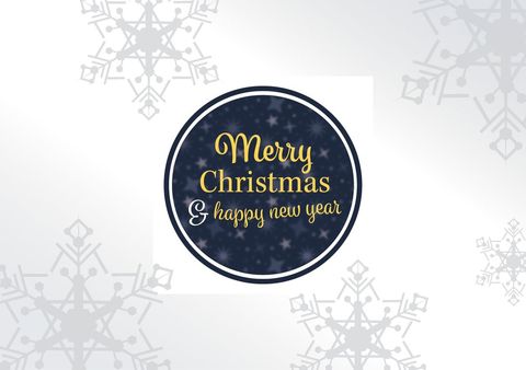 Merry Christmas and Happy New Year Bauble Design with Snowflakes - Download Free Stock Templates Pikwizard.com