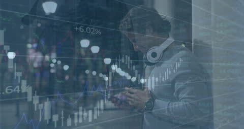 Businessman Monitoring Stock Market Trends on Smartphone