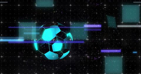 Futuristic cyber football with tech elements