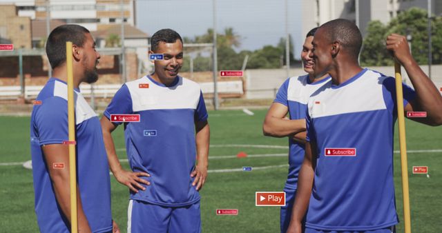 Subscribers Bonding on Soccer Field during Practice in Digital Age - Download Free Stock Images Pikwizard.com