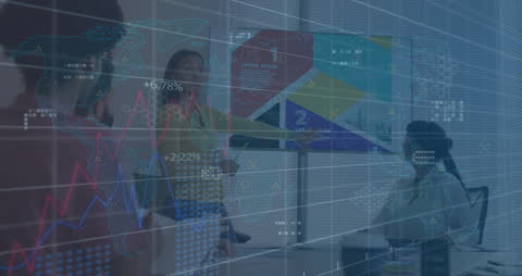 Global Financial Data Projection on Business Meeting
